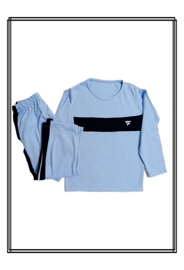 2-piece  Boy/Girl  Pants Set (Sky Blue & Black)