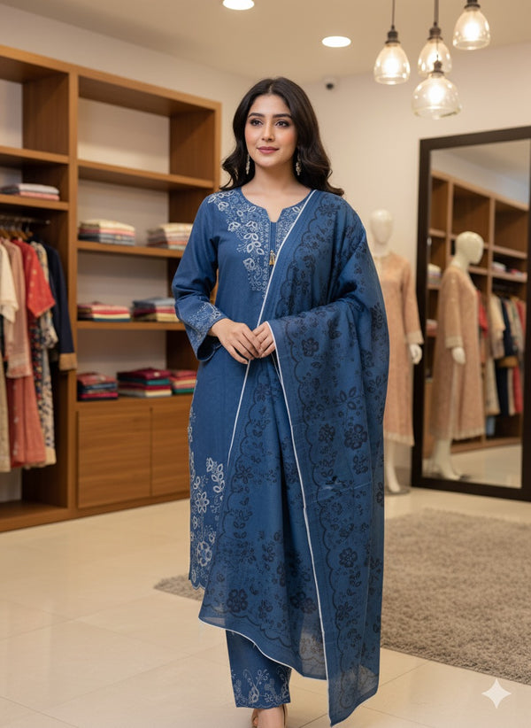 Chic blue 3-piece Dress – Luxury Ready to Wear